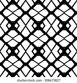 Vector seamless pattern. Repeating geometric tiles. Modern stylish texture. Monochrome arabic design.