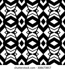 Vector seamless pattern. Repeating geometric tiles. Modern stylish texture. Monochrome arabic design.