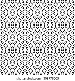 Vector seamless pattern. Repeating geometric mesh tiles. Modern stylish texture. Monochrome arabic aztec design