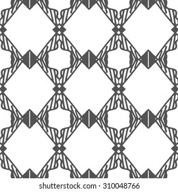 Vector seamless pattern. Repeating geometric mesh tiles. Modern stylish texture. Monochrome arabic aztec design.