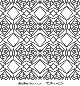 Vector seamless pattern. Repeating geometric mesh tiles. Modern stylish texture. Monochrome arabic aztec design.