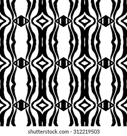 Vector seamless pattern. Repeating geometric mesh tiles. Modern stylish texture. Monochrome arabic design