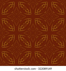 Vector seamless pattern. Repeating geometric. Gold and Carmine Color Seamless pattern.