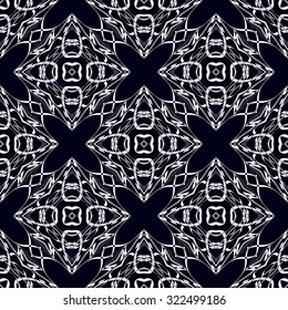 Vector seamless pattern. Repeating geometric. black and white seamless pattern.