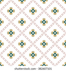 Vector seamless pattern. Repeating geometric floral pattern.