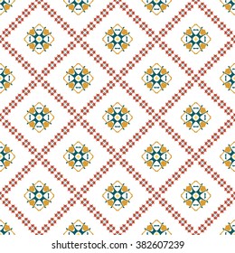 Vector seamless pattern. Repeating geometric floral pattern.
