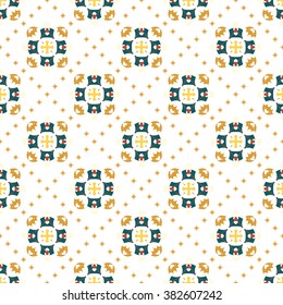 Vector seamless pattern. Repeating geometric floral pattern.