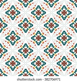Vector seamless pattern. Repeating geometric floral pattern.