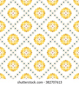 Vector seamless pattern. Repeating geometric floral pattern.