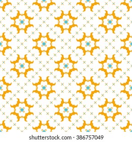Vector seamless pattern. Repeating geometric floral pattern.