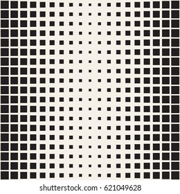 Vector seamless pattern. Repeating geometric tiles. Monochrome halftone grid. Simple shapes lattice