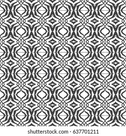 Vector seamless pattern. Repeating geometric mesh tiles. Modern stylish texture. Monochrome arabic design.Black and white