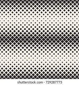 Vector seamless pattern. Repeating geometric tiles. Monochrome halftone grid. Simple shapes lattice