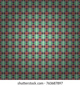 Vector seamless pattern. Repeating geometric tile pattern. Trendy hipster geometry. Simple graphic design. Modern stylish texture with green, blue and beige tiles.