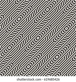 Vector Seamless Pattern. Repeating Lattice Abstract Background. Linear Grid From Striped Hexagonal Elements.