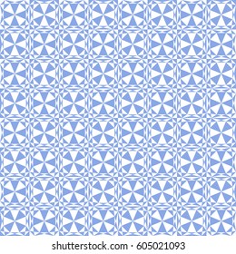 Vector seamless pattern. Repeating modern abstract blue background.