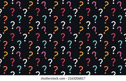Vector Seamless Pattern. Repeating Question Mark Sign. Vector Illustration