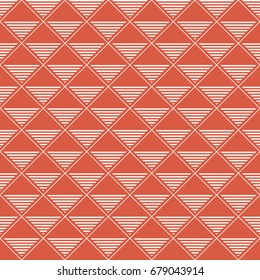 Vector seamless pattern. Repeating rhombuses with striped triangles inside. Modern stylish texture. Repeating geometric tiles. Simple geometric color background.