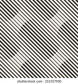 Vector seamless pattern. Repeating striped linear texture. Stylish wavy background with diagonal lines of different thickness