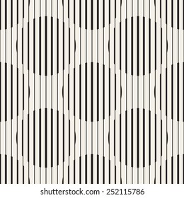 Vector seamless pattern. Repeating striped linear texture. Stylish striped background. Lines of different thickness form circles