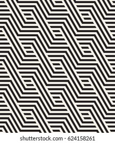 Vector seamless pattern. Repeating stylish texture. Weaved monochrome zigzag. Graphic geometric background.