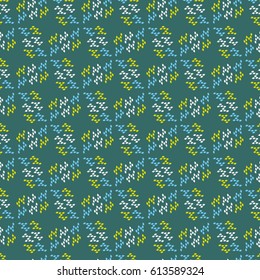 Vector seamless pattern. Repeating texture with rhombuses from triangles. Simple graphic background. Trendy hipster geometric print.