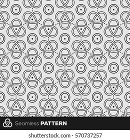 Vector seamless pattern. Repeating Triquetra Symbol