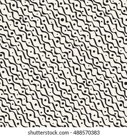 Vector seamless  pattern. Repeating wavy texture. Stylish background with diagonal ripple.