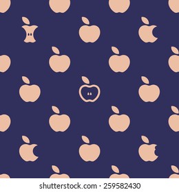vector seamless pattern with retro apple