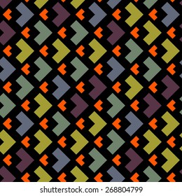 Vector seamless pattern. Retro geometric shapes. Colorful mosaic backdrop. Geometric hipster retro background for wrapping paper, package and poster design, card, book, wallpaper, textile, web page