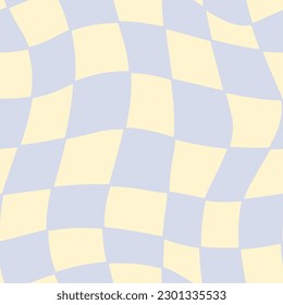 Vector seamless pattern in retro groovy style. Geometric swirl in light colors perfect for scrapbooking, textile, wrapping paper and stationery for kids and adults