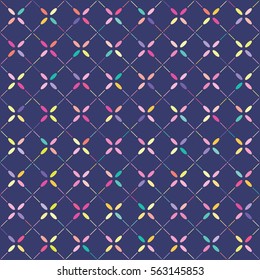 Vector seamless pattern  in in retro style. Background for printing brochure, poster, party, summer print, vintage textile design, card. Neon colors.
