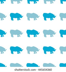 Vector seamless pattern with rhinoceros. Can be used for, wallpaper, pattern fills, web page background, surface textures.