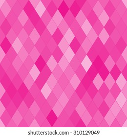 Vector seamless pattern with rhombs. Abstract bright pink texture. Geometrical background. Monochrome backdrop.