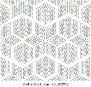 Vector seamless pattern with rhombus and diamond shapes