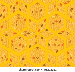 Vector seamless pattern with rhombus and diamond shapes