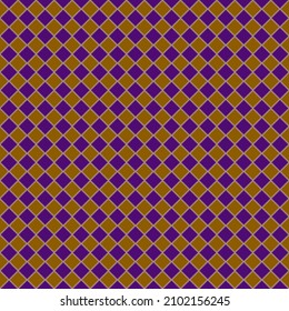 Vector Seamless Pattern : rhombus layout seamless pattern with gold and purple colors including with the dash line inside
