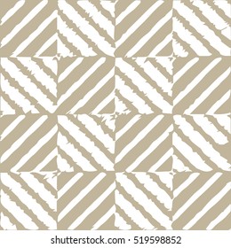 Vector seamless pattern with rhombuses. Abstract background made using of brush smears. Monochrome hand drawn texture. Trendy hipster print. Modern graphic design.