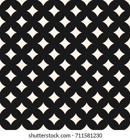 Vector seamless pattern with rhombuses, curved diamond shapes. Mesh texture. Simple abstract monochrome geometric background, repeat tiles. Stylish dark design for decoration, textile, fabric, linens
