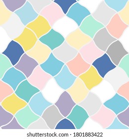Vector seamless pattern rhombuses in different bright colors. For wallpapers, decoration, invitation, fabric, textile and print, web page background, gift and wrapping paper. 