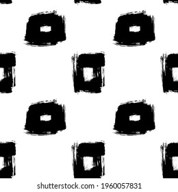 Vector seamless pattern with rhombuses. Grunge background.	