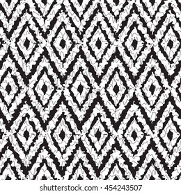 Vector seamless pattern with rhombuses. Modern stylish texture. Repeating geometric shapes.Contemporary graphic design.Black and white
