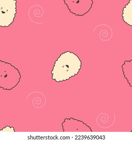 vector seamless pattern of rice and cute smile