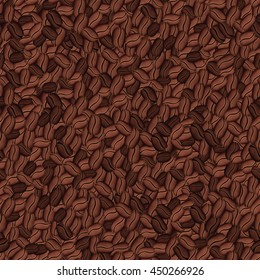 Vector seamless pattern with roasted coffee beans 