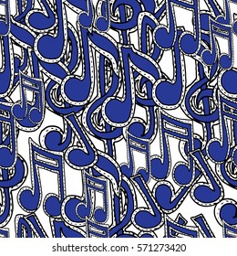 Vector seamless pattern. Rock n roll symbols, music .