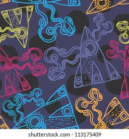 Vector seamless pattern  with rockets