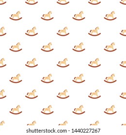 Vector seamless pattern with rocking horse. Seamless pattern.
