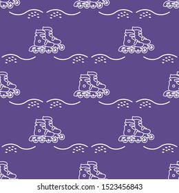 Vector seamless pattern with rollers. Athletic, healthy lifestyle for every person. Family vacation. Sports background. Design for packaging paper, fabric, print.