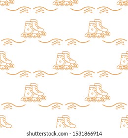 Vector seamless pattern with rollers. Athletic, healthy lifestyle for every person. Family vacation. Sports background. Design for packaging paper, fabric, print.