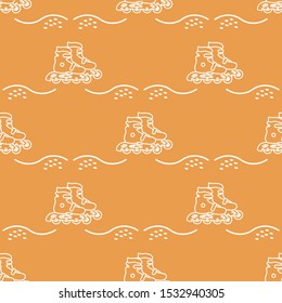 Vector seamless pattern with rollers. Athletic, healthy lifestyle for every person. Family vacation. Sports background. Design for packaging paper, fabric, print.